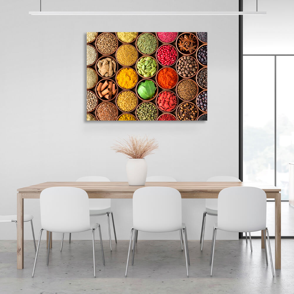 For the kitchen Spice and savory plates Canvas Wall Art Print For Kitchen