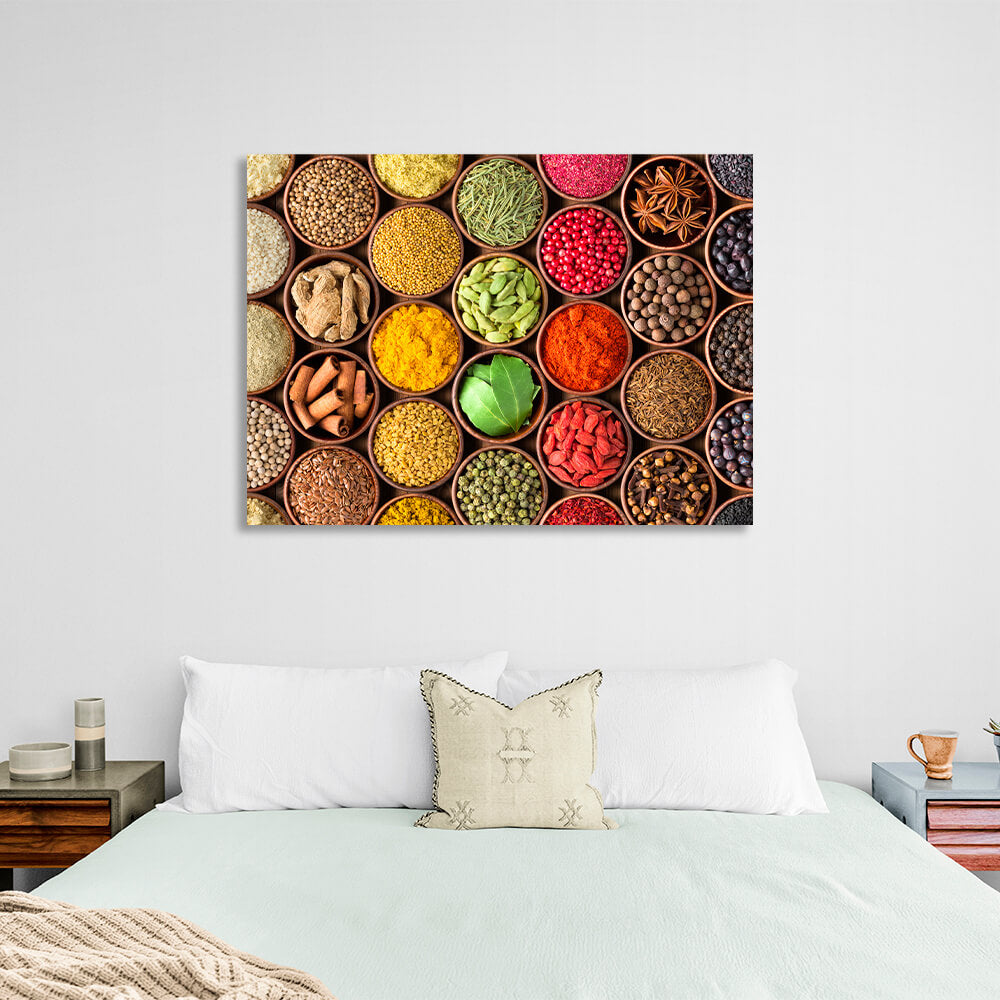 For the kitchen Spice and savory plates Canvas Wall Art Print For Kitchen