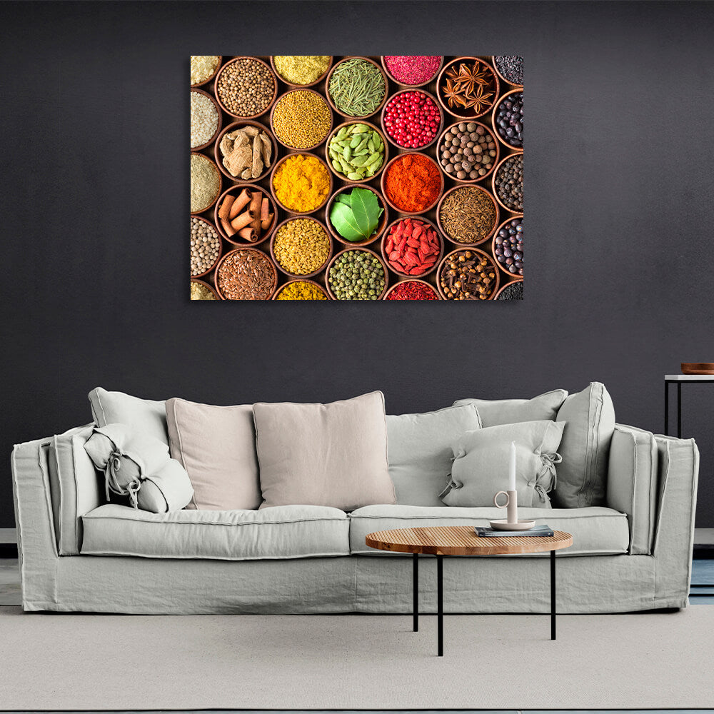 For the kitchen Spice and savory plates Canvas Wall Art Print For Kitchen