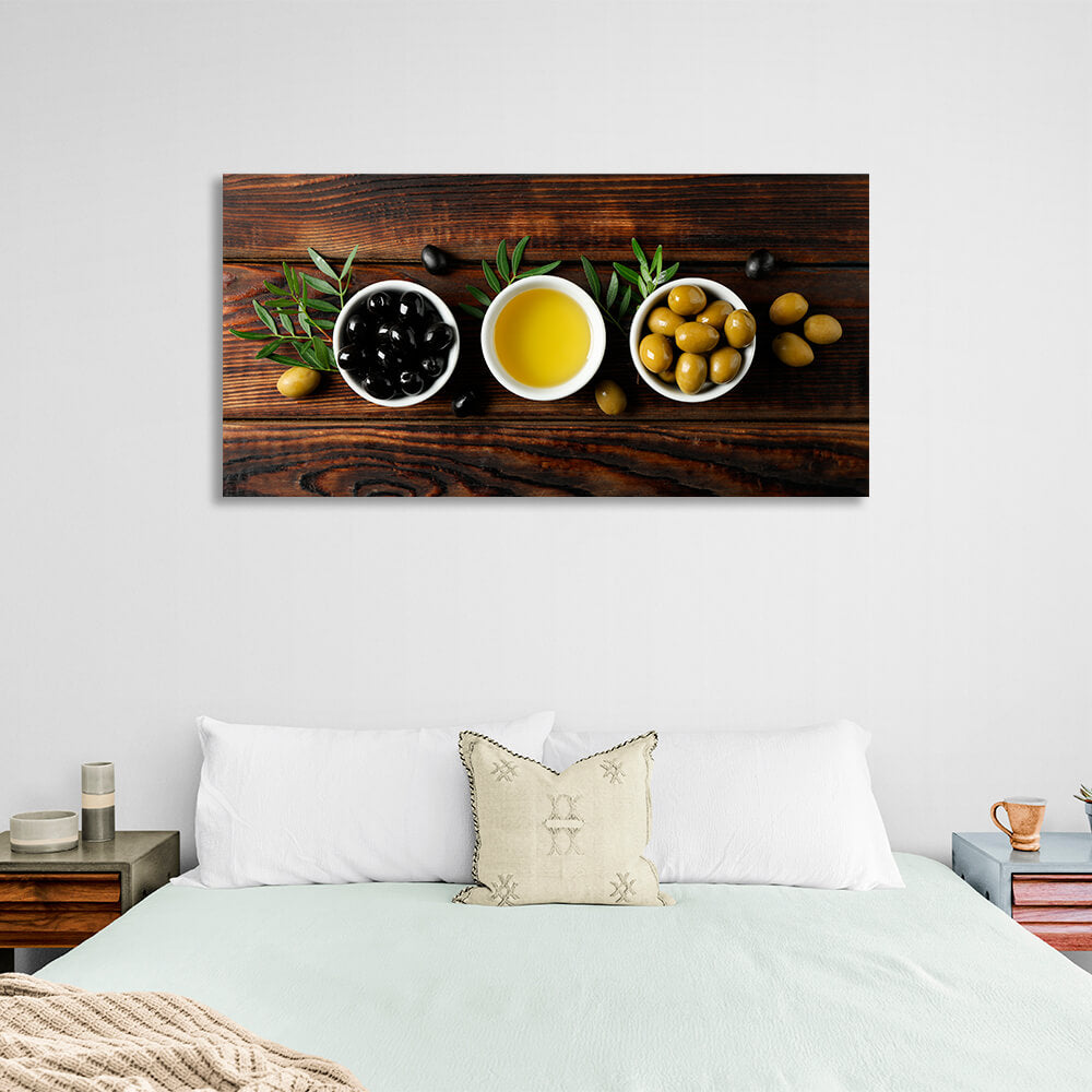 For the kitchen Olives and olive oil Canvas Wall Art Print For Kitchen