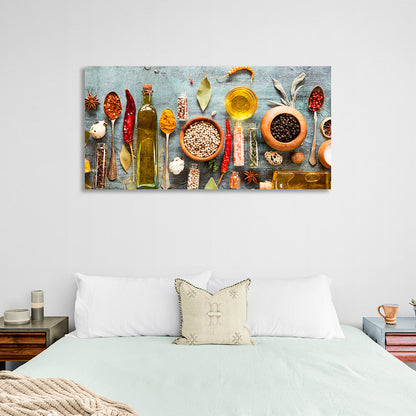 For the kitchen Spices and oilCanvas Wall Art Print For Kitchen