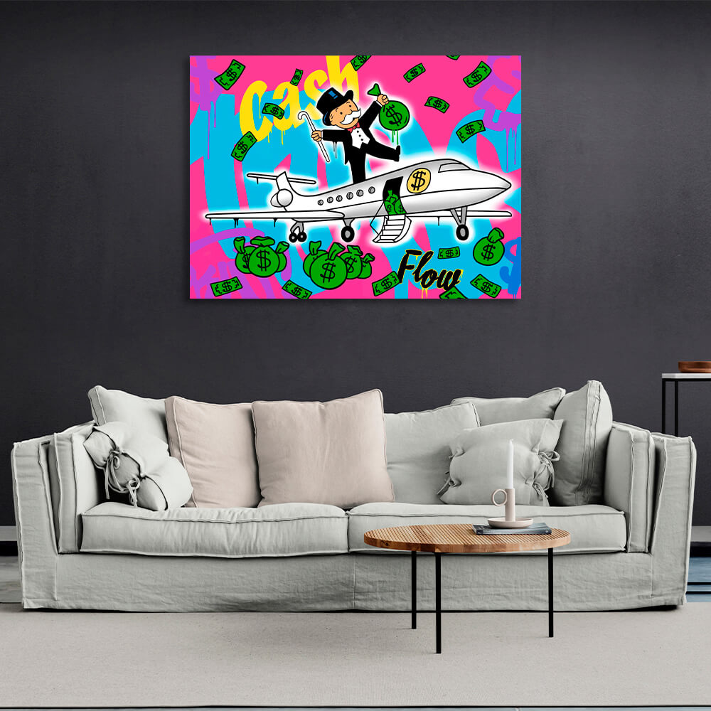 Cash Flow Inspirational Canvas Wall Art Print