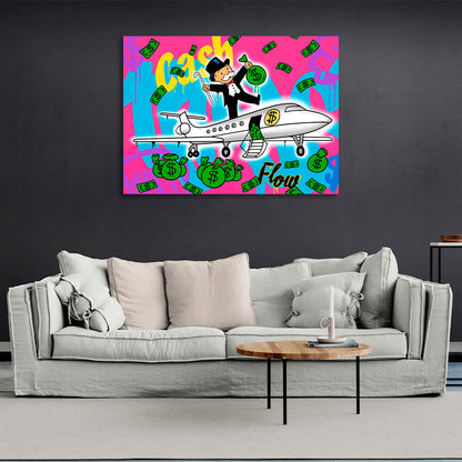 Cash Flow Inspirational Canvas Wall Art Print