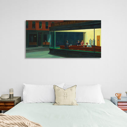 Reproduction Midnighters Edward Hopper Reproduction Canvas Wall Art Print