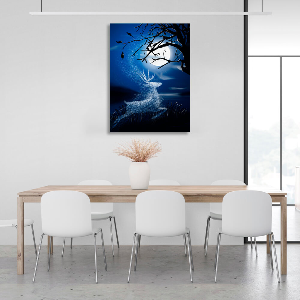 For home The night and the deer Canvas Wall Art Print