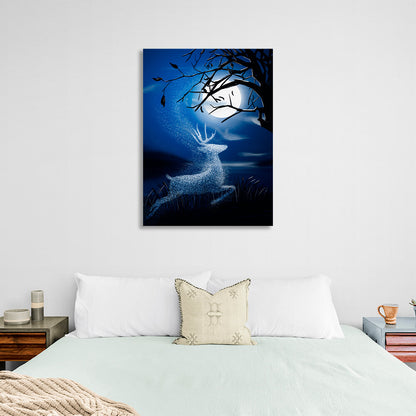 For home The night and the deer Canvas Wall Art Print