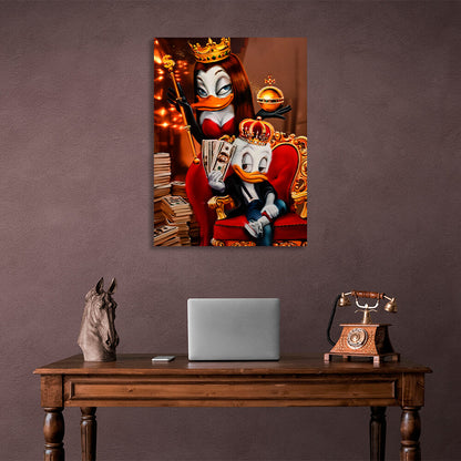 Little Scrooge and the crown Inspirational Canvas Wall Art Print