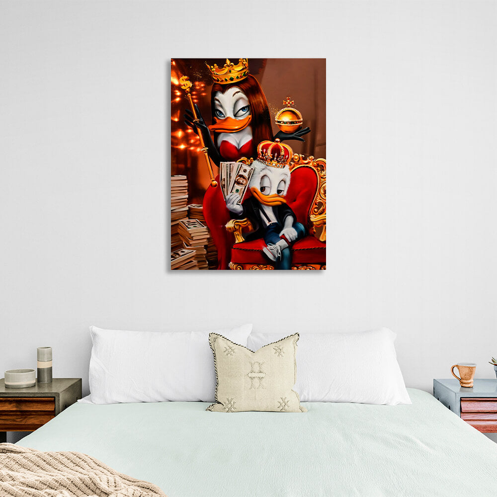 Little Scrooge and the crown Inspirational Canvas Wall Art Print