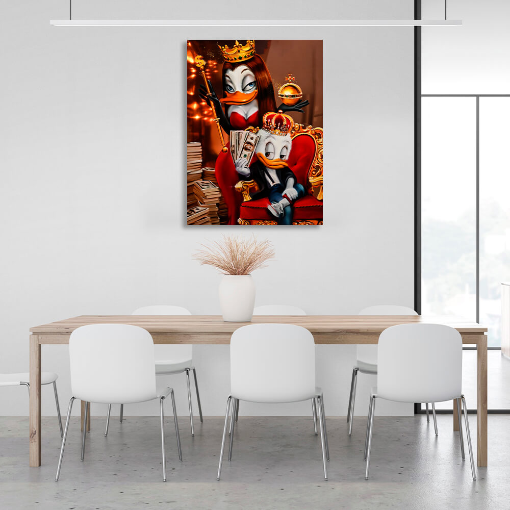 Little Scrooge and the crown Inspirational Canvas Wall Art Print