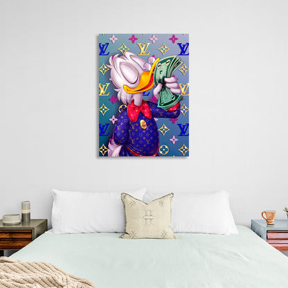 Scrooge smells money LV Inspirational Canvas Wall Art Print