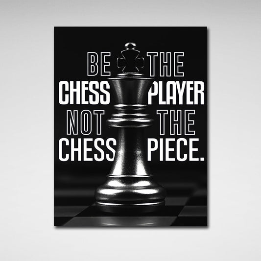 For motivation Chess King Black Motivational Canvas Wall Art Print