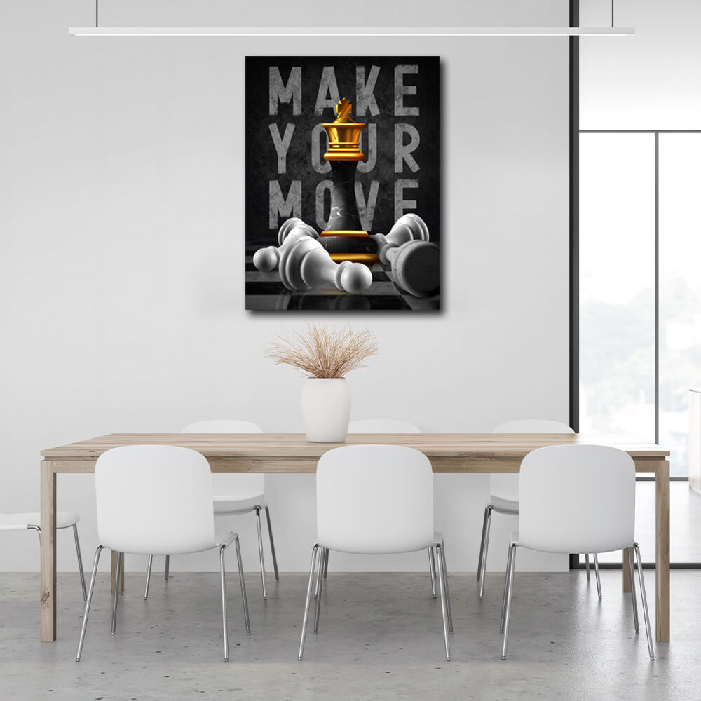 For motivation Make your move Motivational Canvas Wall Art Print