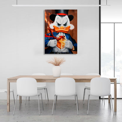 Scrooge the super-hero dollar Inspirational Canvas Wall Art Print