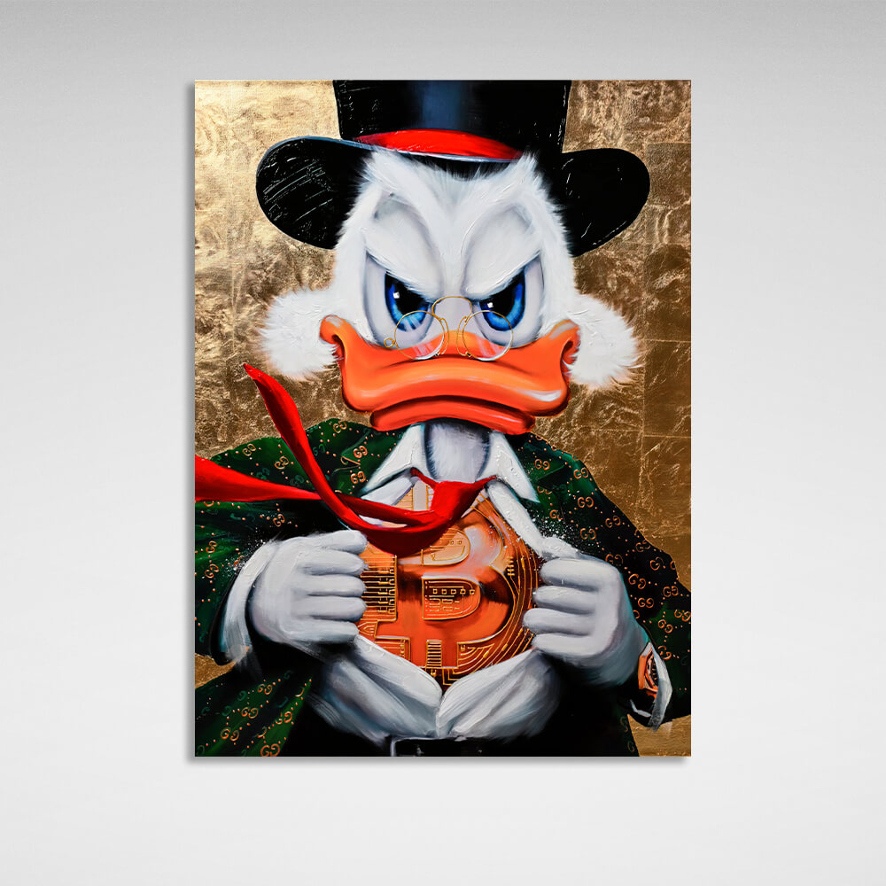 Scrooge super-hero Bitcoin Gucci Inspirational Canvas Wall Art Print