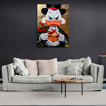 Scrooge super-hero Bitcoin Gucci Inspirational Canvas Wall Art Print