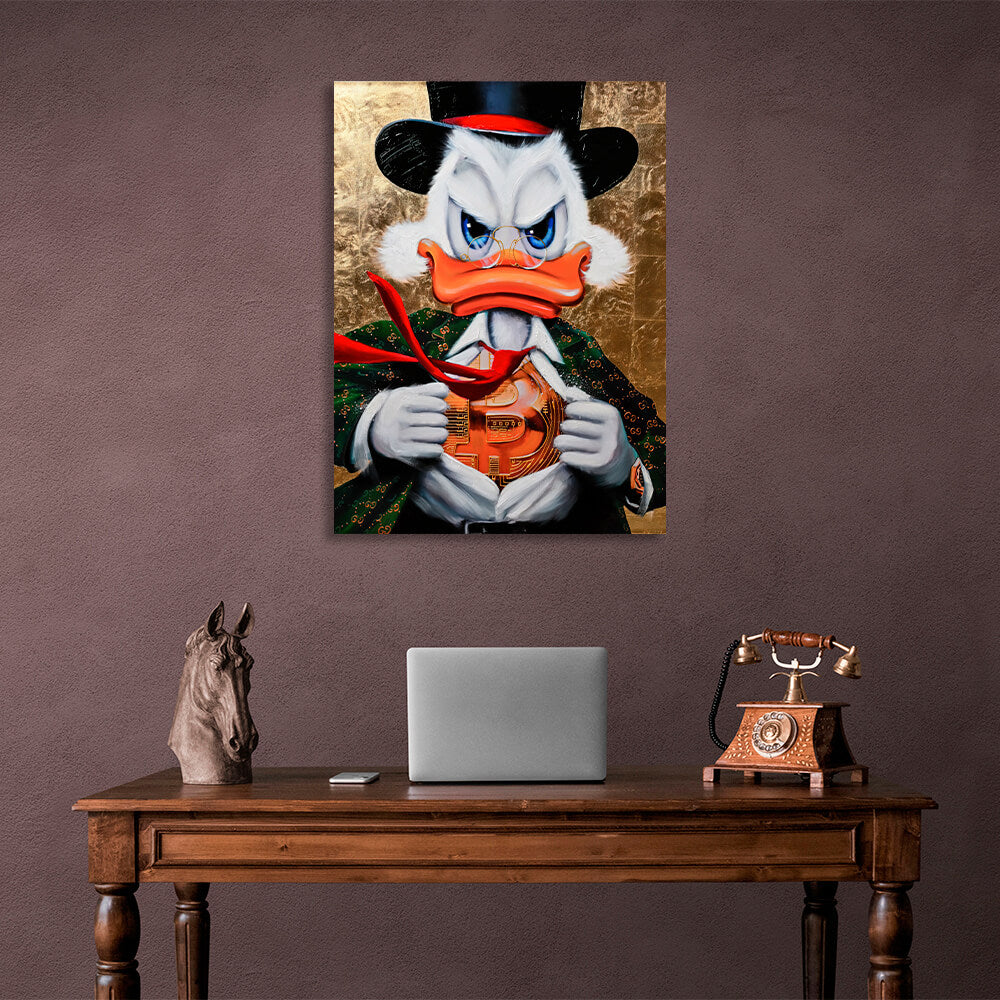 Scrooge super-hero Bitcoin Gucci Inspirational Canvas Wall Art Print