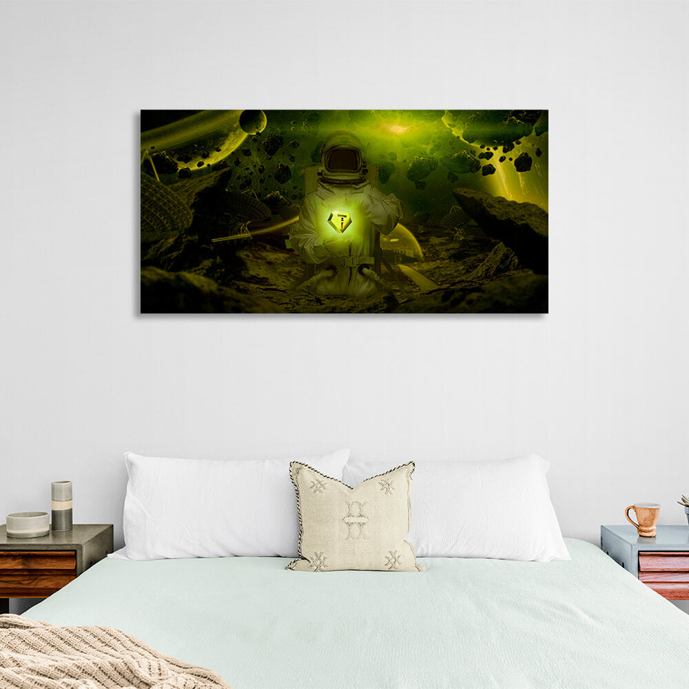 Money cryptocurrencies astronaut Tether USDT Inspirational Canvas Wall Art Print