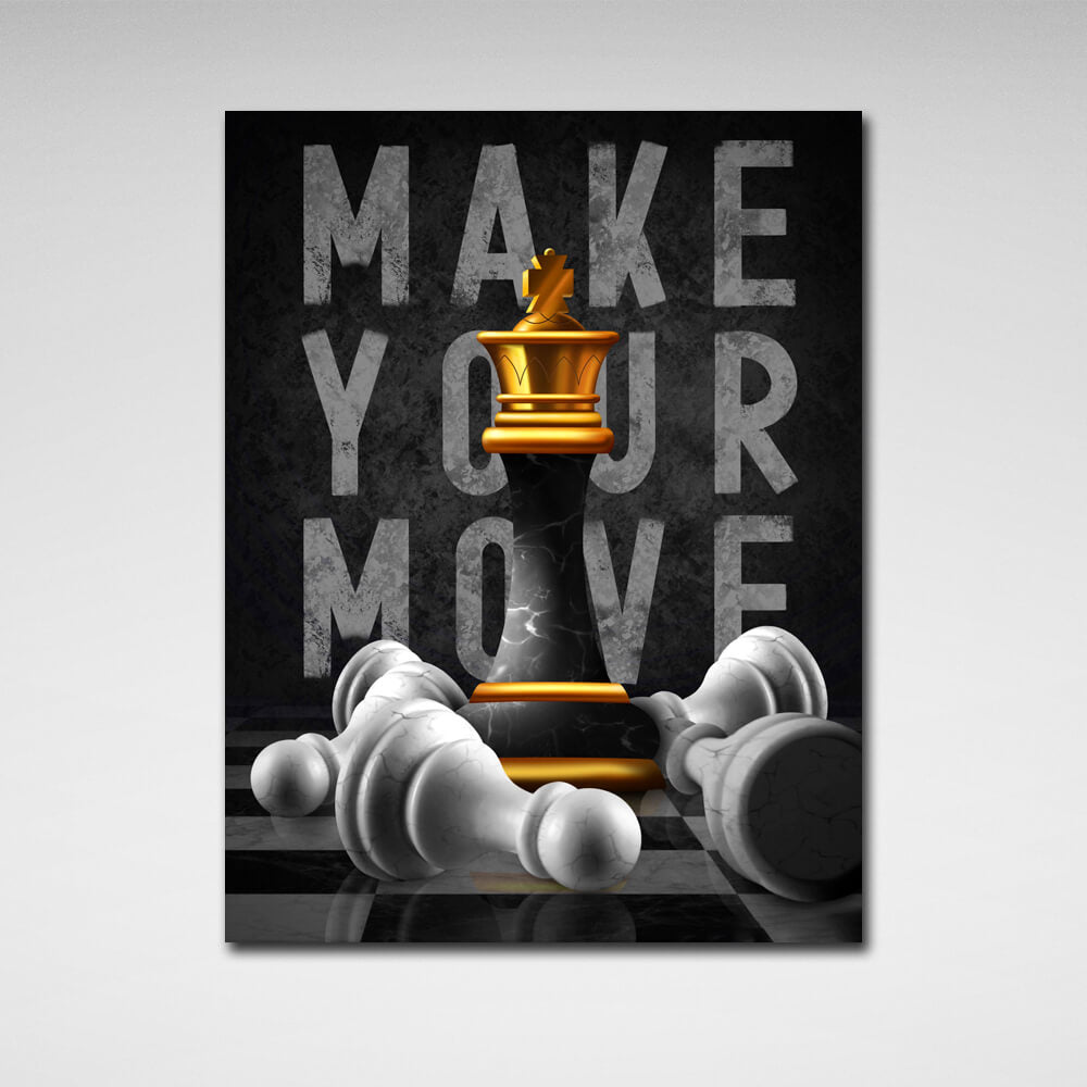 For motivation Make your move Motivational Canvas Wall Art Print