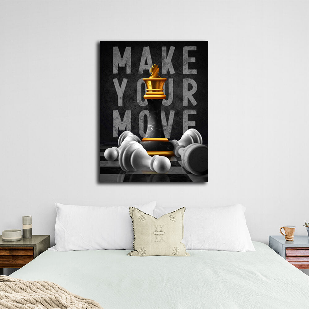 For motivation Make your move Motivational Canvas Wall Art Print