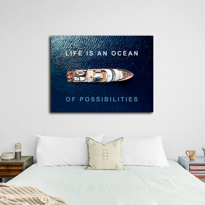 For motivation Life is an ocean of possibilities Motivational Canvas Wall Art Print