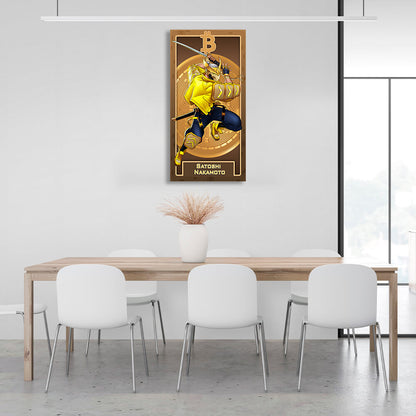 Money Crypto-warrior Satoshi Nakamoto Bitcoin Inspirational Canvas Wall Art Print