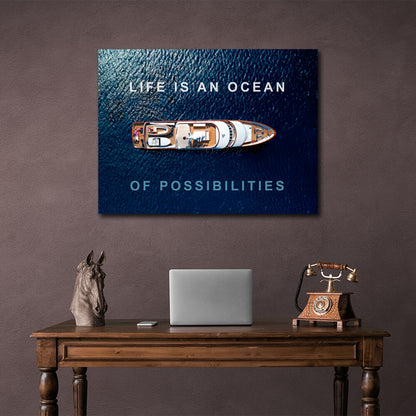 For motivation Life is an ocean of possibilities Motivational Canvas Wall Art Print