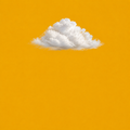Minimalist Cloud Canvas Wall Art – Yellow Abstract Wall Art for Living Room | Modern Scandinavian & Japandi Decor