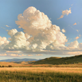 Golden Horizon – Cloud Landscape Canvas Wall Art