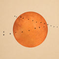 Solstice Flight-Orange Sun Wall Art – Modern Minimalist Framed Canvas Print