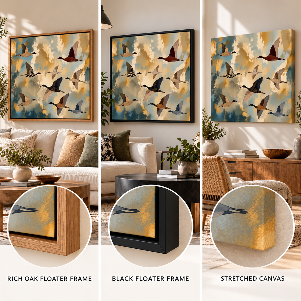 Birds in Flight Wall Art – Abstract Flock Canvas Print