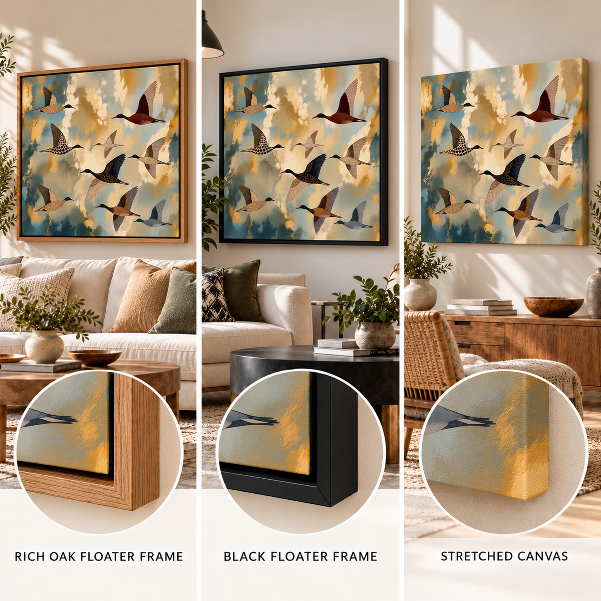 Birds in Flight Wall Art – Abstract Flock Canvas Print