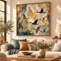 Birds in Flight Wall Art – Abstract Flock Canvas Print