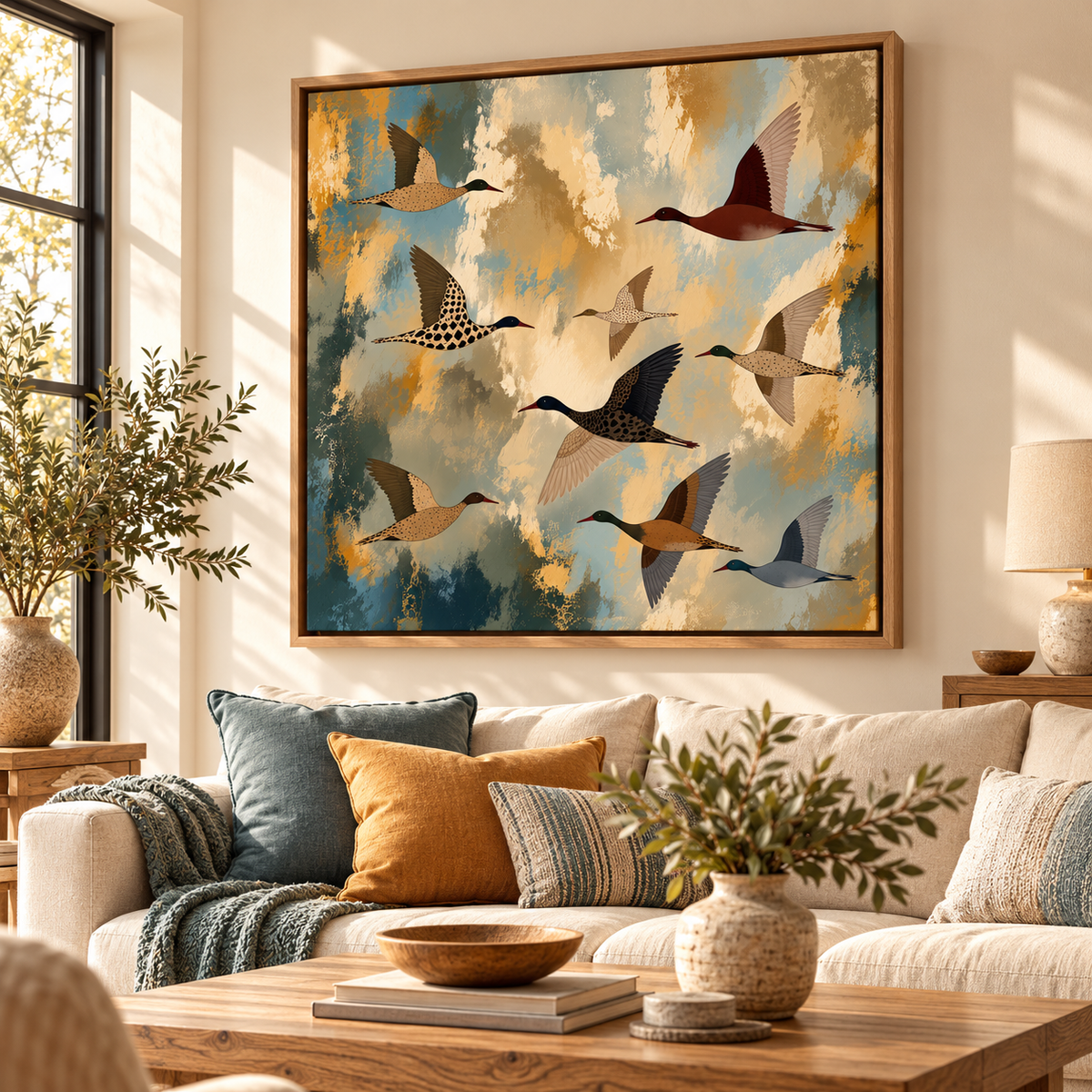 Birds in Flight Wall Art – Abstract Flock Canvas Print