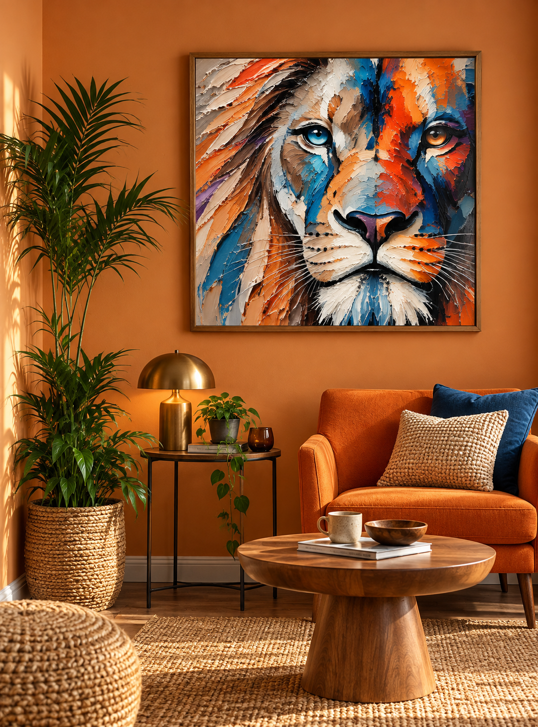 Abstract Lion Wall Art – Colorful Modern Lion Canvas