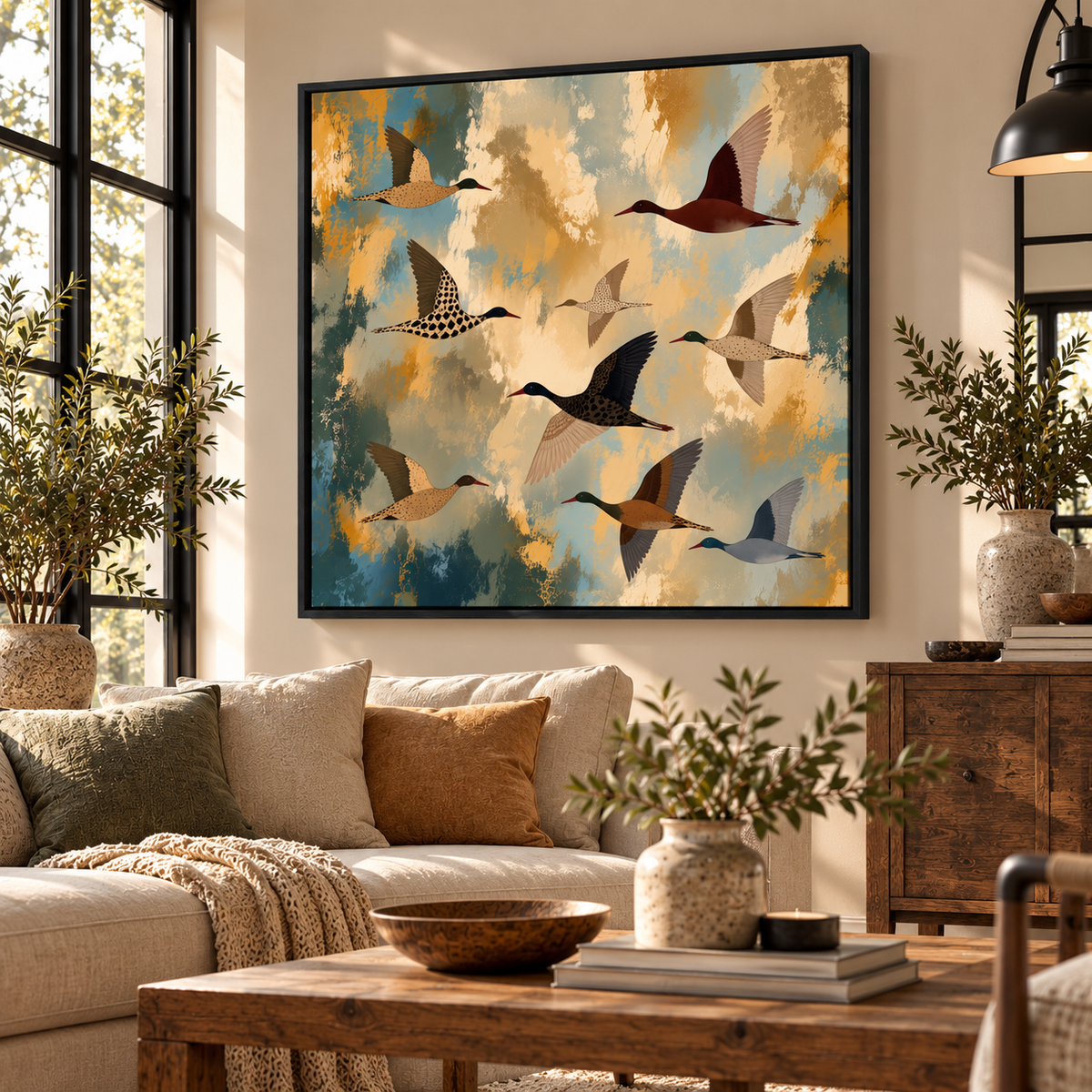 Birds in Flight Wall Art – Abstract Flock Canvas Print