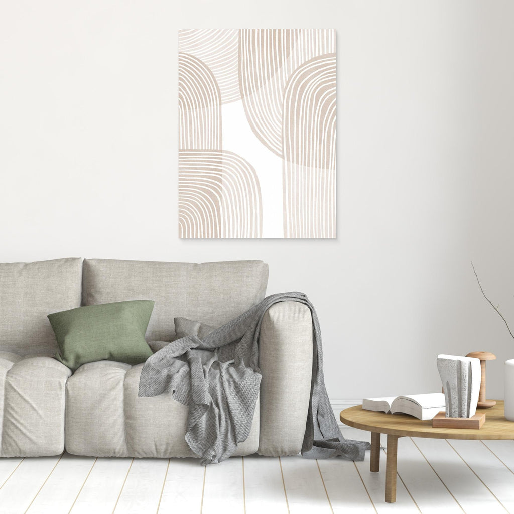 Abstract Beige Line Art