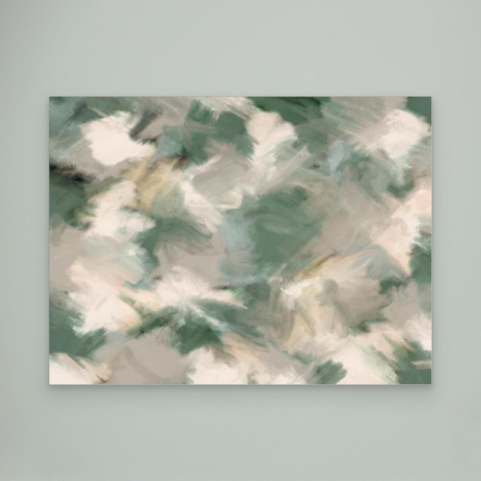 Green Beige Wild Painted Square 