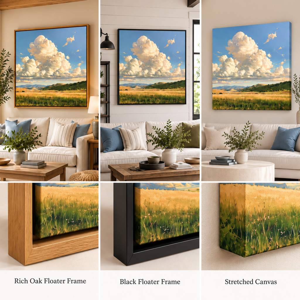 Cloudscape Wall Art – Golden Fields Landscape Canvas Print