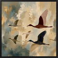 Elegant Flight Birds Canvas Wall Art | Modern Bird Wall Art | Neutral Contemporary Canvas Print | Scandinavian Nature Wall Decor