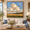 Cloudscape Wall Art – Golden Fields Landscape Canvas Print