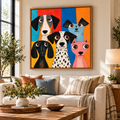 Colorful Dog Wall Art – Whimsical Dog Portrait Canvas Print