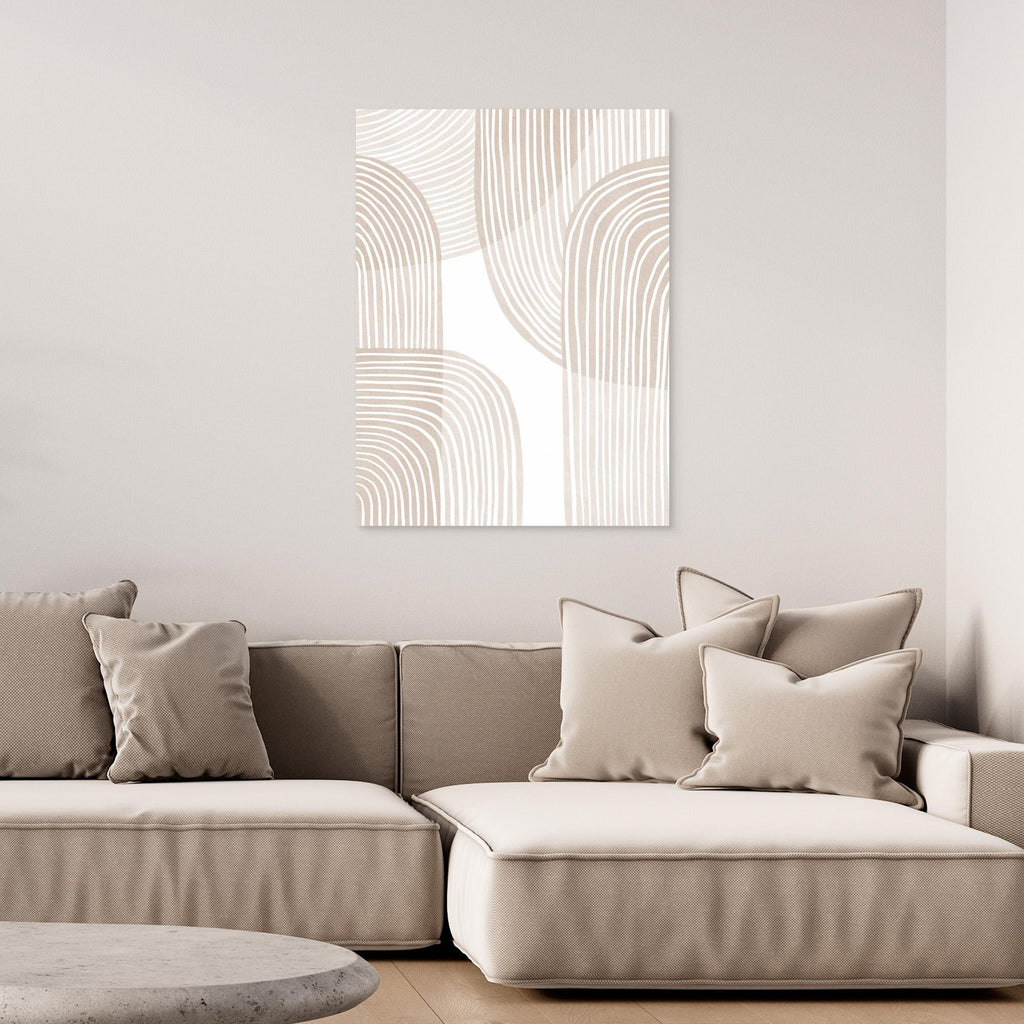 Abstract Beige Line Art