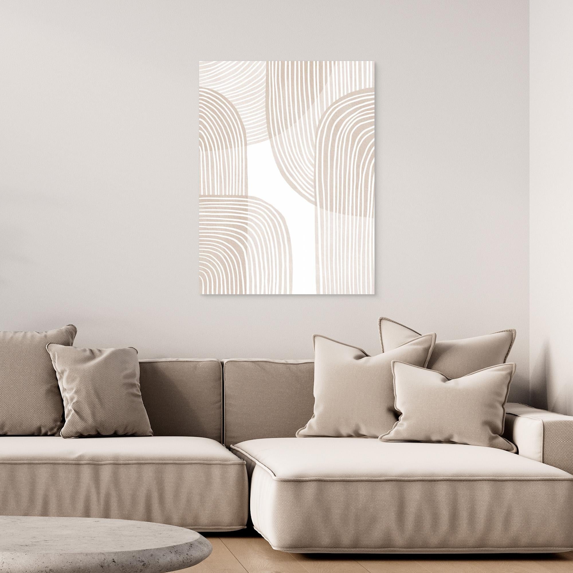 Abstract Beige Line Art