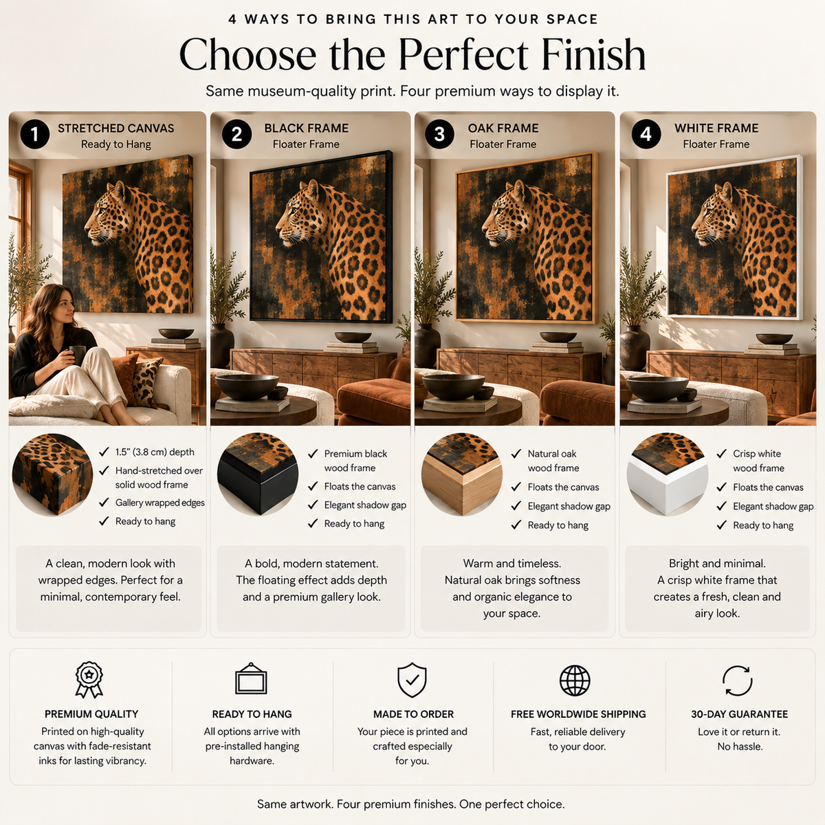 Leopard Wall Art – Moody Abstract Wildlife Canvas