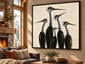 Quirky Bird Wall Art – Whimsical Minimalist Bird Canvas