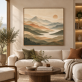 Neutral Mountain Wall Art – Abstract Landscape Canvas