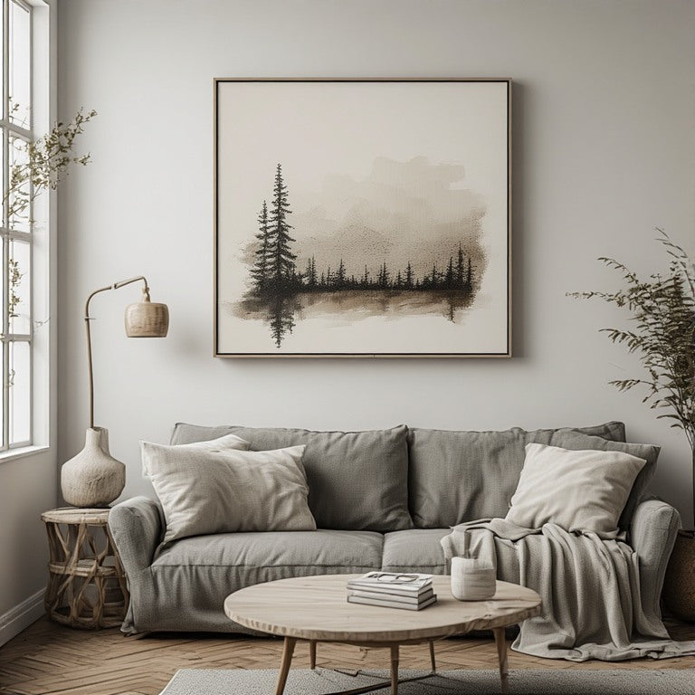 Minimal Forest Canvas Wall Art for Modern Interiors