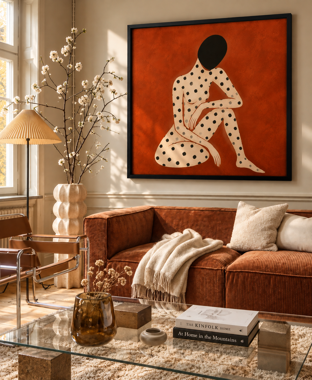 Terracotta Muse – Abstract Figurative Canvas Wall Art