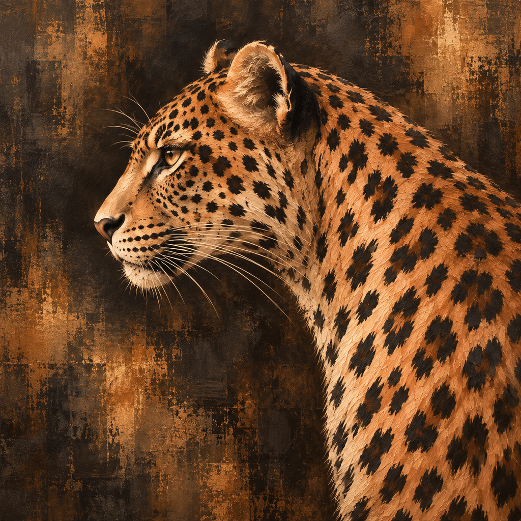 Leopard Wall Art – Moody Abstract Wildlife Canvas