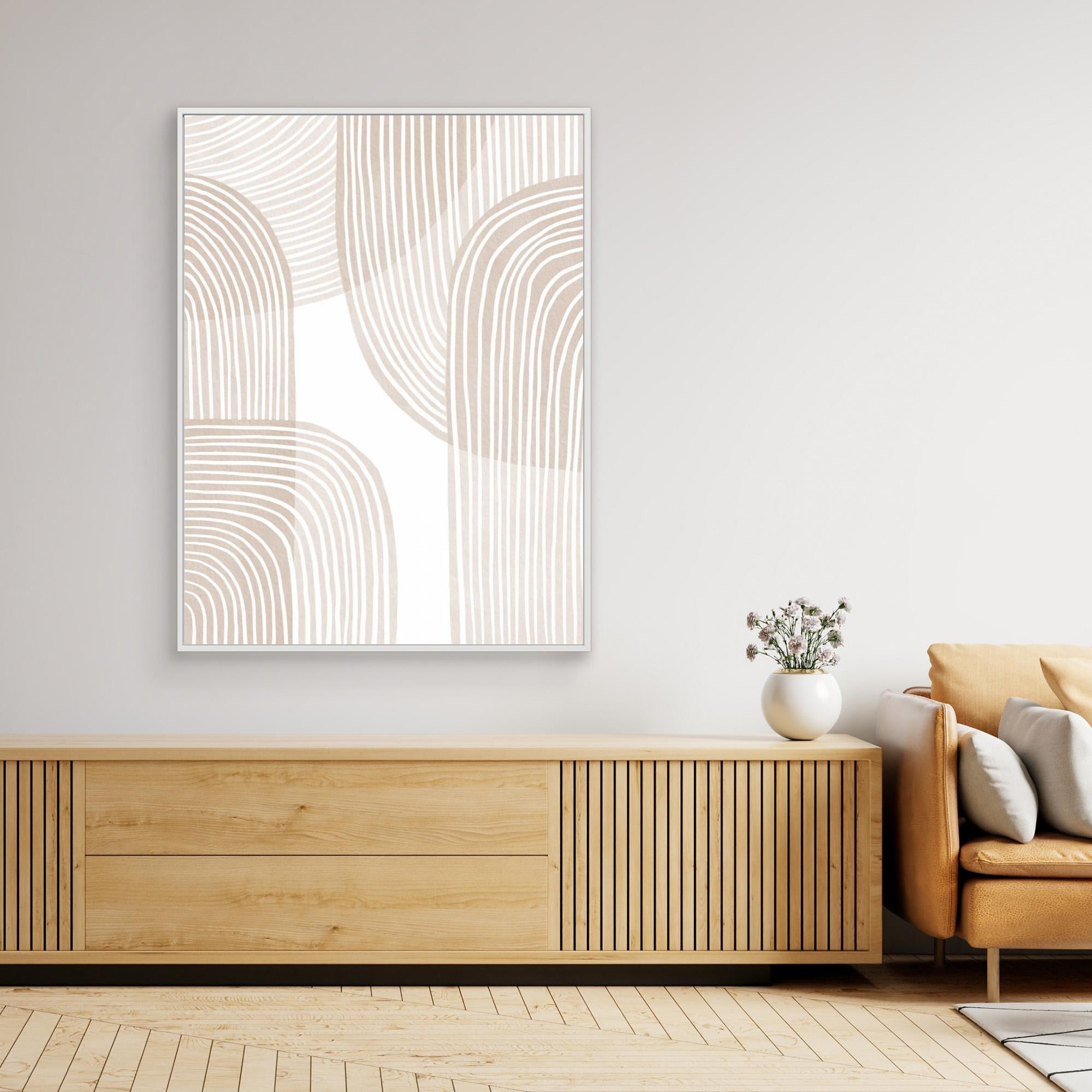 Abstract Beige Line Art